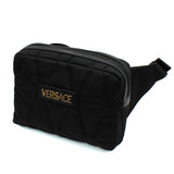 VERSACE SHOULDER BAG 1018353 1A13686 1B00V BLACK ヴェルサーチ ショルダーバッグ キルティング ベルト バッグ ボディバッグ メンズ レディース ブラック