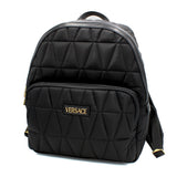 VERSACE BACKPACK BAG 1018355 1A13686 1B00V BLACK ヴェルサーチ キルティング バックパック リュック ロゴ メンズ レディース ブラック