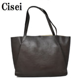 Cisei TOTE BAG 1147 MF T MORO シセイ ミニフォーカス トートバッグ Lサイズ ハンドバッグ カーフ レザー メンズ レディース モロ ダークブラウン