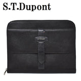 S.T.Dupont SOFT GRAINED BLACK POUCH BAG 181298 BLACK エステーデュポン ソフト グレイン レザー ポーチ クラッチバッグ メンズ レディース ブラック