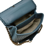 BOTTEGA VENETA OLIMPIA INTRECCIATO S 386498 VO0AD 4400 BRIGHTON BLUE ボッテガヴェネタ オリンピア イントレチャート スモール クロスボディバッグ ショルダーバッグ レディース ブライトン ブルー