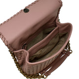 BOTTEGA VENETA OLIMPIA INTRECCIATO S 386498 VO0AD 6600 PINK BEIGE ボッテガヴェネタ オリンピア イントレチャート スモール クロスボディバッグ ショルダーバッグ レディース ピンクベージュ