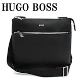 HUGO BOSS CROSSBODY BAG 50483567 001 BLACK ヒューゴボス ショルダーバッグ エンベロープバッグ ジップクロージャー ロゴディテール クロスボディバッグ メンズ ブラック