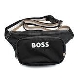 HUGO BOSS CROSSBODY BAG 50511938 001 BLACK ヒューゴボス ショルダーバッグ ボディバッグ ストラクチャード ベルトバッグ コントラストロゴ ウエストポーチ メンズ ブラック