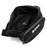 HUGO BOSS CROSSBODY BAG 50511938 001 BLACK ヒューゴボス ショルダーバッグ ボディバッグ ストラクチャード ベルトバッグ コントラストロゴ ウエストポーチ メンズ ブラック