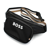 HUGO BOSS CROSSBODY BAG 50511938 001 BLACK ヒューゴボス ショルダーバッグ ボディバッグ ストラクチャード ベルトバッグ コントラストロゴ ウエストポーチ メンズ ブラック