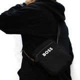 HUGO BOSS CROSSBODY BAG 50511961 001 BLACK ヒューゴボス ショルダーバッグ クロスボディバッグ コントラスト ロゴ ポーチ メンズ ブラック