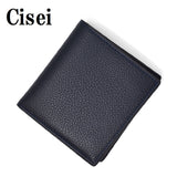 Cisei FOLDING WALLET WITH COIN PURSE P1023 LD NAVY シセイ 二つ折り 財布 小銭入れ カード入れ 牛革 レザー メンズ ネイビー