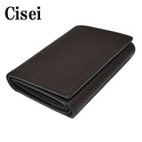 Cisei FOLDING WALLET WITH COIN PURSE P1030 LD T MORO シセイ 三つ折り 財布 札入れ 小銭入れ カード入れ 牛革 レザー メンズ モロ ダークブラウン