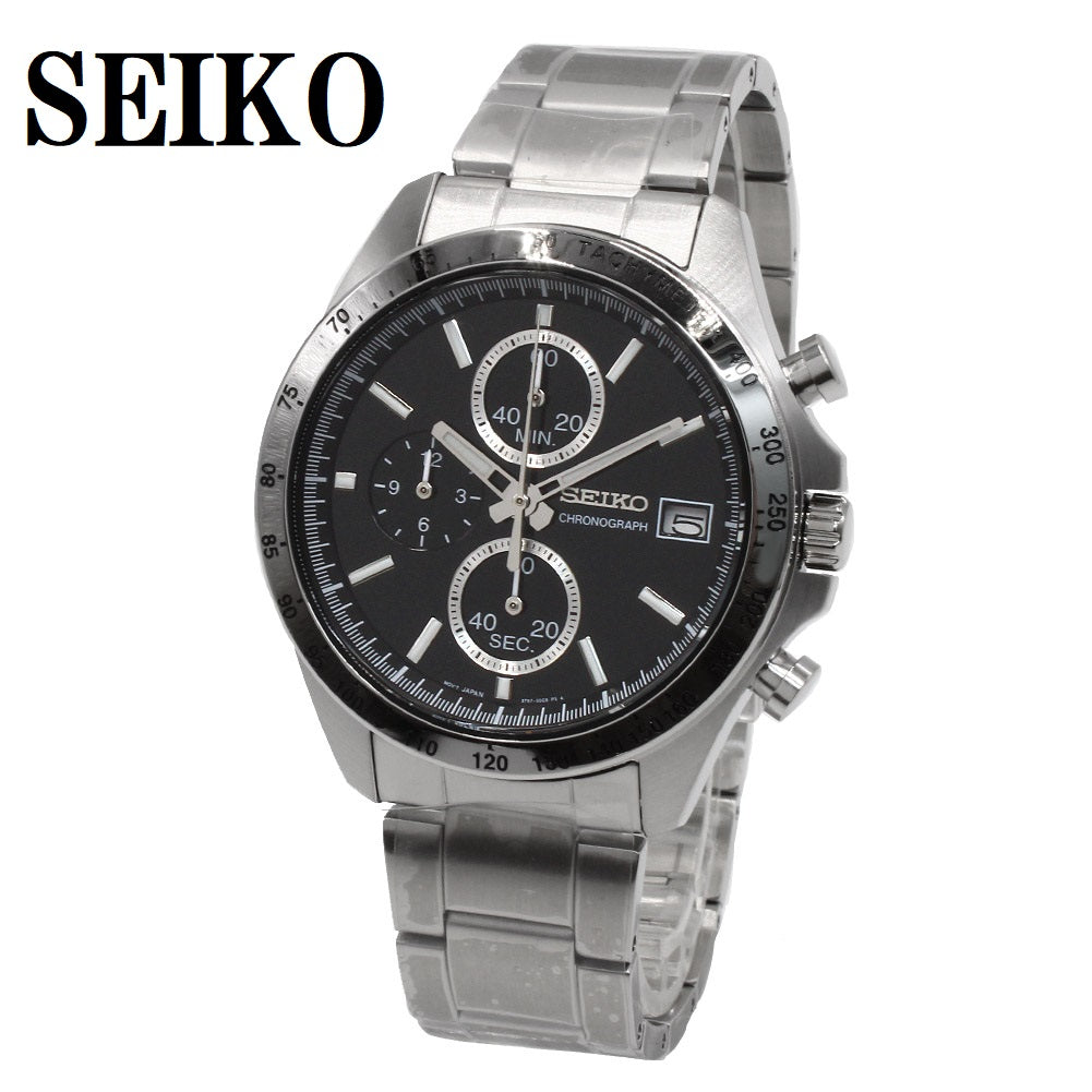 SEIKO ANALOG WATCH CHRONOGRAPH QUARTZ SBTR005 SPIRIT BLACK SILVER