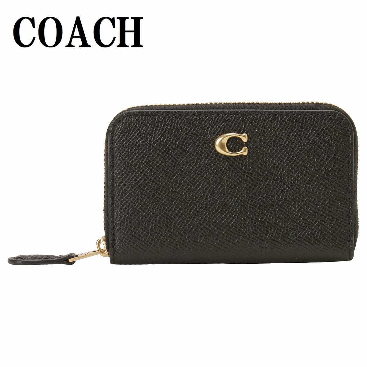 COACH SMALL ZIP AROUND CARD CASE C6723 B4/BK BLACK コーチ ミニ ...