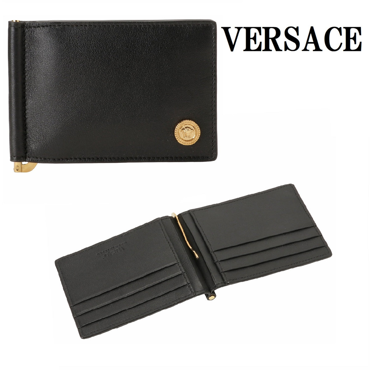 VERSACE MEDUSA BIGGIE BIFOLD CLIP WALLET DPU5978 1A03190 1B00V