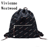 Vivienne Westwood HILARY DRAWSTRING RUCKSACK BACKPACK I LOVE CRAP 43010031 BLACK ヴィヴィアン ウエストウッド ヒラリー ドローストリング ナップサック リュックサック レディース ブラック