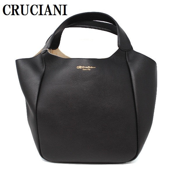 CRUCIANI LETHER HAND TOTE BAG AD13.279 VAR.34 NERO クルチアーニ