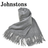 Johnstons WA000056 HA0300 WA56 Woven Stole ジョンストンズ 大判 ストール マフラー スカーフ カシミア プレーン 無地 レディース メンズ Granite