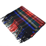 Johnstons WA000056 KU0324 WA56 Woven Tartan Check Stole ジョンストンズ 大判 ストール マフラー スカーフ カシミア タータンチェック レディース メンズ Black Stewart