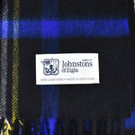 Johnstons WA000056 KU0324 WA56 Woven Tartan Check Stole ジョンストンズ 大判 ストール マフラー スカーフ カシミア タータンチェック レディース メンズ Black Stewart