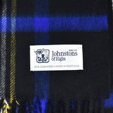 Johnstons WA000056 KU0324 WA56 Woven Tartan Check Stole ジョンストンズ 大判 ストール マフラー スカーフ カシミア タータンチェック レディース メンズ Black Stewart