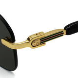 日本正規品 GUCCI SUNGLASSES GG1221S 001 GREY GOLD グッチ サングラス ノーズパッド 眼鏡 UVカット メンズ レディース グレー ゴールド