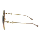 日本正規品 GUCCI SUNGLASSES GG0879S 004 BROWN GOLD グッチ サングラス ノーズパッド 眼鏡 UVカット メンズ レディース ブラウン ゴールド