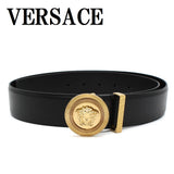VERSACE LEATHER BELT 1003873 DVTP1 1B00V 80 85 90 95 100 105 BLACK ヴェルサーチ ベルト レザー ビジネス カジュアル おしゃれ レディース メンズ ブラック
