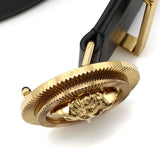VERSACE LEATHER BELT 1003873 DVTP1 1B00V 80 85 90 95 100 105 BLACK ヴェルサーチ ベルト レザー ビジネス カジュアル おしゃれ レディース メンズ ブラック