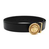 VERSACE LEATHER BELT 1003873 DVTP1 1B00V 80 85 90 95 100 105 BLACK ヴェルサーチ ベルト レザー ビジネス カジュアル おしゃれ レディース メンズ ブラック