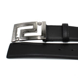 VERSACE GRECA LEATHER BELT 1013861 DVTP1 1B00E BLACK 75 80 85 90 95 100 ヴェルサーチ ベルト グレカ レザー メンズ レディース ブラック