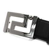 VERSACE GRECA LEATHER BELT 1013861 DVTP1 1B00E BLACK 75 80 85 90 95 100 ヴェルサーチ ベルト グレカ レザー メンズ レディース ブラック