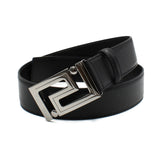 VERSACE GRECA LEATHER BELT 1013861 DVTP1 1B00E BLACK 75 80 85 90 95 100 ヴェルサーチ ベルト グレカ レザー メンズ レディース ブラック