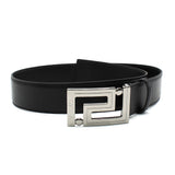 VERSACE GRECA LEATHER BELT 1013861 DVTP1 1B00E BLACK 75 80 85 90 95 100 ヴェルサーチ ベルト グレカ レザー メンズ レディース ブラック