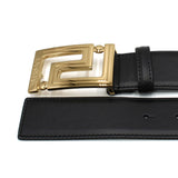 VERSACE GRECA LEATHER BELT 1013861 DVTP1 1B00V BLACK 75 80 85 90 95 100 ヴェルサーチ ベルト グレカ レザー メンズ レディース ブラック