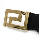VERSACE GRECA LEATHER BELT 1013861 DVTP1 1B00V BLACK 75 80 85 90 95 100 ヴェルサーチ ベルト グレカ レザー メンズ レディース ブラック