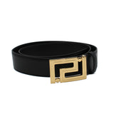 VERSACE GRECA LEATHER BELT 1013861 DVTP1 1B00V BLACK 75 80 85 90 95 100 ヴェルサーチ ベルト グレカ レザー メンズ レディース ブラック