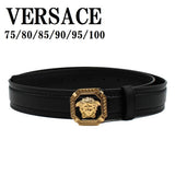 VERSACE LEATHER BELT 1016069 1A11250 1B00V BLACK 75 80 85 90 95 100 ヴェルサーチ ベルト レザー ビジネス カジュアル おしゃれ メンズ レディース ブラック