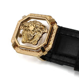 VERSACE LEATHER BELT 1016069 1A11250 1B00V BLACK 75 80 85 90 95 100 ヴェルサーチ ベルト レザー ビジネス カジュアル おしゃれ メンズ レディース ブラック