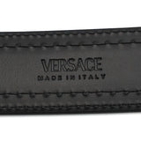 VERSACE LEATHER BELT 1016069 1A11250 1B00V BLACK 75 80 85 90 95 100 ヴェルサーチ ベルト レザー ビジネス カジュアル おしゃれ メンズ レディース ブラック