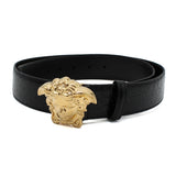 VERSACE LEATHER BELT 1020000 1A08711 1B00V 80 85 90 95 100 105 BLACK ヴェルサーチ ベルト レザー ビジネス カジュアル おしゃれ レディース メンズ ブラック