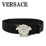 VERSACE LEATHER BELT 1020000 DNAS62 1B00P 80 85 90 95 100 105 BLACK ヴェルサーチ ベルト レザー ビジネス カジュアル おしゃれ レディース メンズ ブラック