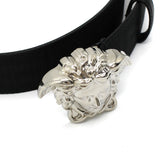 VERSACE LEATHER BELT 1020000 DNAS62 1B00P 80 85 90 95 100 105 BLACK ヴェルサーチ ベルト レザー ビジネス カジュアル おしゃれ レディース メンズ ブラック