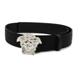 VERSACE LEATHER BELT 1020000 DNAS62 1B00P 80 85 90 95 100 105 BLACK ヴェルサーチ ベルト レザー ビジネス カジュアル おしゃれ レディース メンズ ブラック