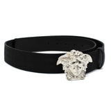 VERSACE LEATHER BELT 1020000 DNAS62 1B00P 80 85 90 95 100 105 BLACK ヴェルサーチ ベルト レザー ビジネス カジュアル おしゃれ レディース メンズ ブラック