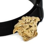 VERSACE LEATHER BELT 1020000 DNAS62 1B00V 80 85 90 95 100 105 BLACK ヴェルサーチ ベルト レザー ビジネス カジュアル おしゃれ レディース メンズ ブラック