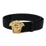 VERSACE LEATHER BELT 1020000 DNAS62 1B00V 80 85 90 95 100 105 BLACK ヴェルサーチ ベルト レザー ビジネス カジュアル おしゃれ レディース メンズ ブラック