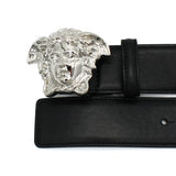 VERSACE LEATHER BELT 1020000 DVTP1 1B00P 80 85 90 95 100 105 BLACK ヴェルサーチ ベルト レザー ビジネス カジュアル おしゃれ レディース メンズ ブラック