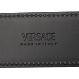 VERSACE LEATHER BELT 1020000 DVTP1 1B00P 80 85 90 95 100 105 BLACK ヴェルサーチ ベルト レザー ビジネス カジュアル おしゃれ レディース メンズ ブラック