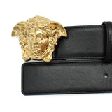 VERSACE LEATHER BELT 1003873 DVTP1 1B00V 80 85 90 95 100 105 BLACK ヴェルサーチ ベルト レザー ビジネス カジュアル おしゃれ レディース メンズ ブラック
