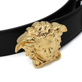 VERSACE LEATHER BELT 1003873 DVTP1 1B00V 80 85 90 95 100 105 BLACK ヴェルサーチ ベルト レザー ビジネス カジュアル おしゃれ レディース メンズ ブラック