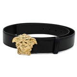VERSACE LEATHER BELT 1003873 DVTP1 1B00V 80 85 90 95 100 105 BLACK ヴェルサーチ ベルト レザー ビジネス カジュアル おしゃれ レディース メンズ ブラック
