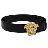 VERSACE LEATHER BELT 1003873 DVTP1 1B00V 80 85 90 95 100 105 BLACK ヴェルサーチ ベルト レザー ビジネス カジュアル おしゃれ レディース メンズ ブラック